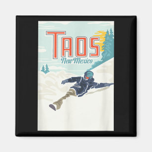 Aimant Retro Taos Ski Valley Nouveau-Mexique Ski Snowboar