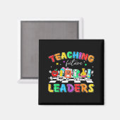 Aimant Retro Teaching Future Leaders Groovy Teacher Back  (Recto/Verso)