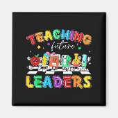 Aimant Retro Teaching Future Leaders Groovy Teacher Back  (Devant)