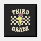 Aimant Retro Third Grade Teacher Lightning Bolt Pencil Te (Devant)