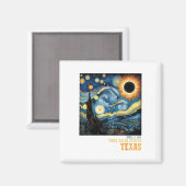 Aimant Rétro Total Solaire Eclipse 2024 Texas Pour Hommes (Recto/Verso)