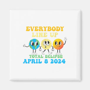 Aimant Rétro Tout Le Monde S'Aligner Total Solaire Eclips