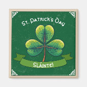 Aimant Retro Trèfle St Patrick Day (Devant)