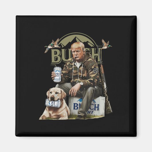 Aimant Retro Trump Chasse Deer Drôle Bière Boire (Devant)