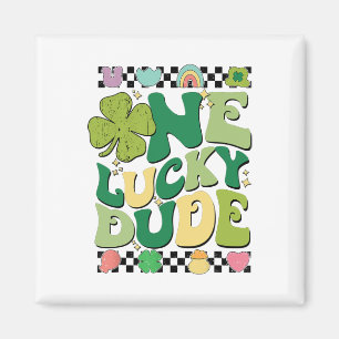 Aimant Retro Un Mec Chanceux St Patricks Day Shamrock Cha