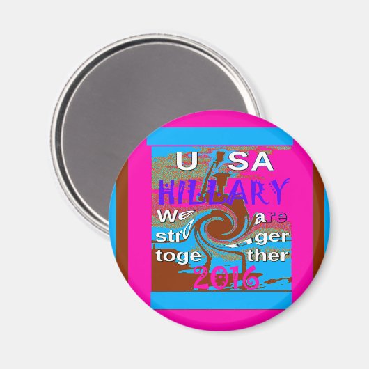 Aimant Retro USA Stronger Together Abstrait Art Print (Recto/Verso)