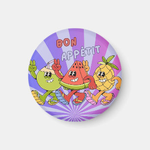 Aimant Retro Vintage Bon Appétit Trio de Fruits danse 202