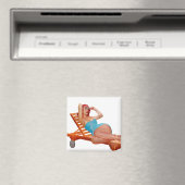 Aimant Retro Vintage bronzage rouge Pinup Girl (In Situ (Lave-vaisselle))