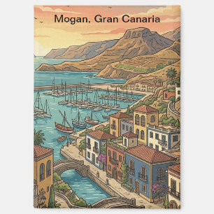 Aimant Rétro Vintage Mogan Grande Canarie Îles Canaries