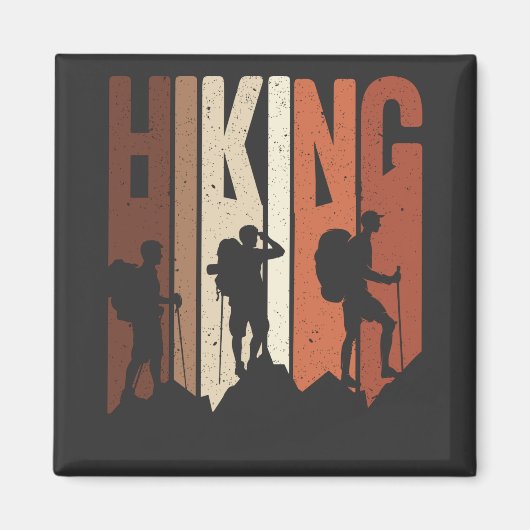 Aimant Rétro Vintage Randonnée Chemise Randonnée à thème (Devant)