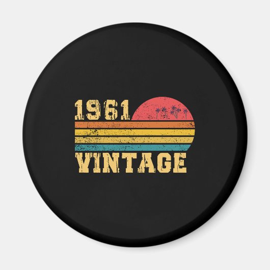 Aimant Retro Vintage Sunset 1961 Anniversaire (Devant)