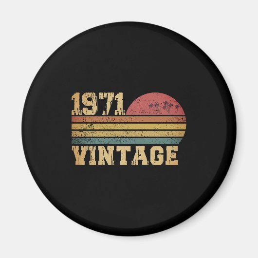 Aimant Retro Vintage Sunset 1971 Anniversaire (Devant)