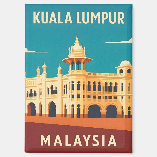Aimant Retro Vintage Travel Kuala Lumpur Malaysia  (Recto)