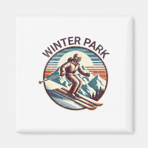 Aimant Retro Vintage Winter Park Colorado Station de ski 
