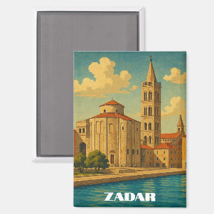 Aimant Retro Vintage Zadar Croatie Voyage