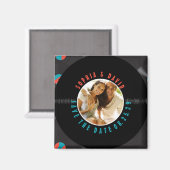 Aimant Retro Vinyl Record Mariage PHOTO ENREGISTRER LA DA (Recto/Verso)