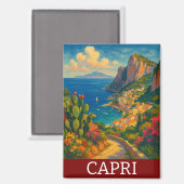 Aimant Retro Voyage Capri Italie Scenery (Recto/Verso)