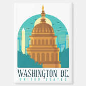 Aimant Retro Washington États-Unis Skyline (Recto)