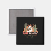 Aimant Retro Western Halloween Cute Ghost Funny Boot Scoo (Recto/Verso)