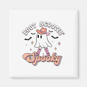 Aimant Retro Western Halloween Cute Ghost Funny Boot Scoo