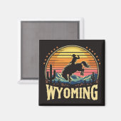 Aimant Retro Wyoming Cowboy (Recto/Verso)