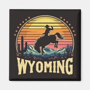 Aimant Retro Wyoming Cowboy
