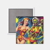 Aimant Retro Zombie Pin-up (Recto/Verso)