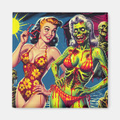 Aimant Retro Zombie Pin-up (Devant)