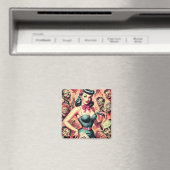 Aimant Retro Zombies Pin-up (In Situ (Lave-vaisselle))