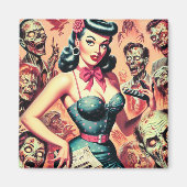 Aimant Retro Zombies Pin-up (Devant)