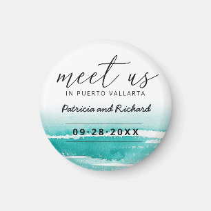 Aimant Retrouvez-Nous Dans Teal Save The Date Mariage De