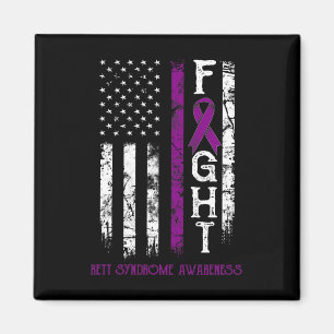 Aimant Rett Syndrome Guerrier Us Drapeau Décerné Syndrome