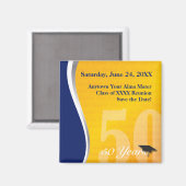 Aimant Réunion de classe 50 ans personnalisable (Recto/Verso)