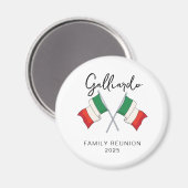 Aimant Réunion de famille au drapeau italien  (Recto/Verso)