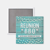 Aimant Réunion de famille Barbecue annuel Barbecue Rustiq (Recto/Verso)
