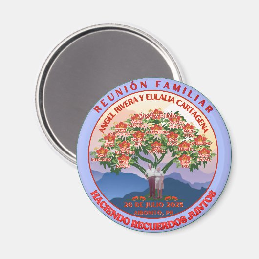Aimant Réunion de la famille d'aimants (Recto/Verso)