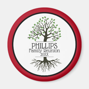 Aimant Réunion de la famille des Arbres rouges foncés