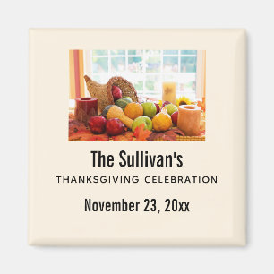 Aimant Réunion de Thanksgiving sur la table de récolte de