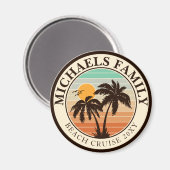 Aimant Réunion en famille Summer Sunset Beach Palm Trees  (Recto/Verso)