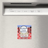 Aimant Réunion - Pique-nique rouge, blanc et bleu ou barb (In Situ (Lave-vaisselle))