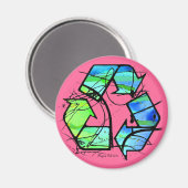 Aimant Réutiliser, réduire, recycler les cadeaux de Jour  (Recto/Verso)