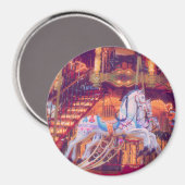 Aimant rêve d'enfance - vieux cheval carrousel (Recto/Verso)