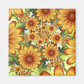 Aimant Rêve Floral, Art Fractal Moderne Abstrait Fleur (Devant)