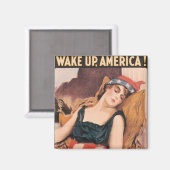 Aimant Réveillez-vous l'Amérique (Recto/Verso)