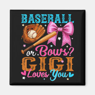 Aimant Révélation du sexe de bébé Baseball ou noeuds pap
