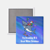 Aimant Rêver D'Un Grand Noël De Requin Blanc (Recto/Verso)