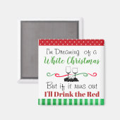 Aimant Rêver d'un Humour de Noël blanc (Recto/Verso)