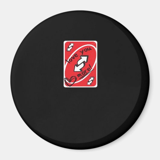 Aimant Reverse Card Love You More Funny Playful Style (Devant)