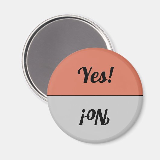 Aimant Réversible Oui & Non Lave-vaisselle gris corail (Recto/Verso)