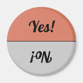 Aimant Réversible Oui & Non Lave-vaisselle gris corail (Devant)